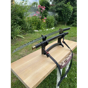 КАТАНА АВТОРСЬКА ручної роботи майстра Василя Дячика, сталь - легована ХВГ в обкладках 95х18, 58-61HRC. Photo 2